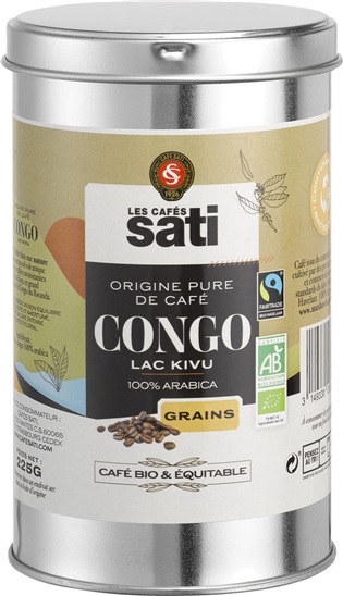 Sati Congo Bio Fairtrade 225 g zrno dóza